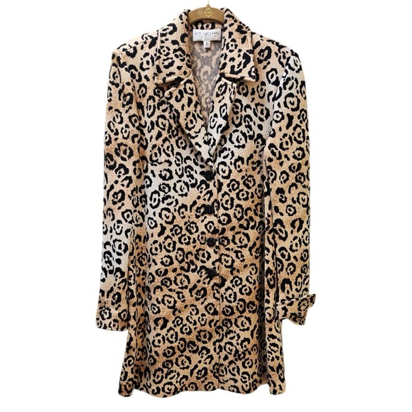 St. John Collection Jackets & Blazers - Wow! St. John Collection jaguar print wool jacket cardigan MADE USA 6 8 M animal